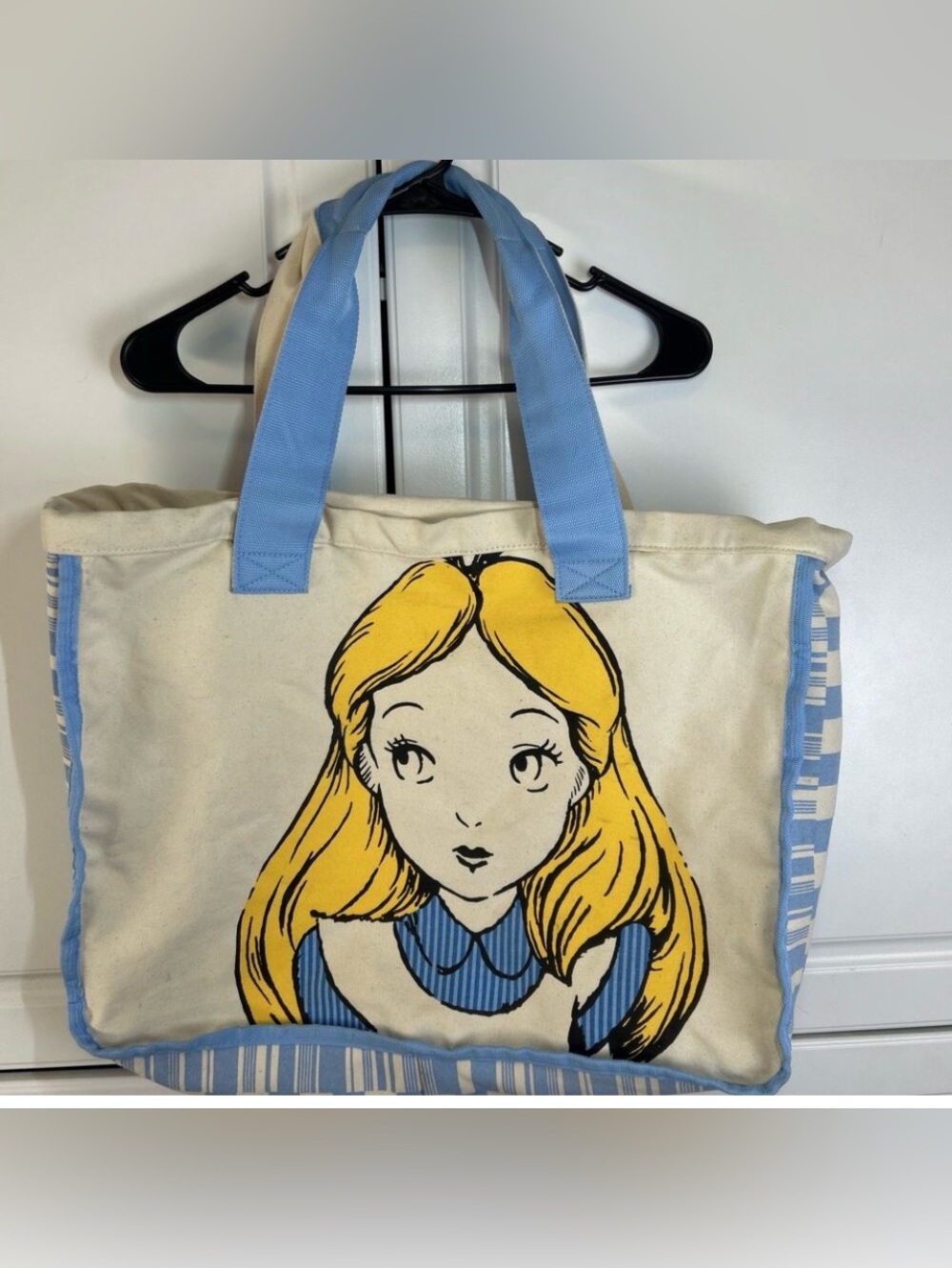 Disney Store Alice Wonderland Canvas Tote Bag Large Zip Kawaii Japan Style 2015